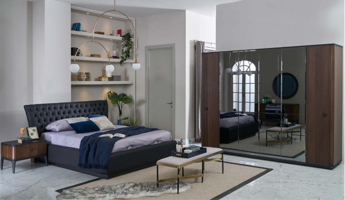 Doppelbett Komplette Bettrahmen Bett Set 4tlg Schlafzimmer Schwarz