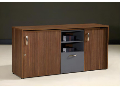 Büroschrank Schreibtisch 2 in 1 Funktions Schrank Tisch Holz Braun Neu