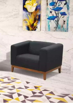 Polstermöbel Graue Sofagarnitur Dreisitzer Sessel Set Arbeitszimmer Set