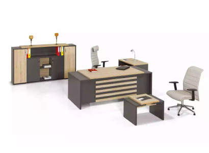 Büro Set Designer Arbeitszimmermöbel Büroschrank Schreibtisch Luxus 3tlg