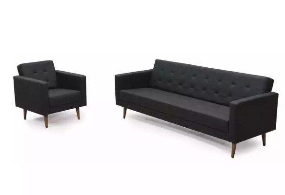 Komplette Sofagarnitur Sessel Dreisitzer Stil Möbel Arbeitszimmer 