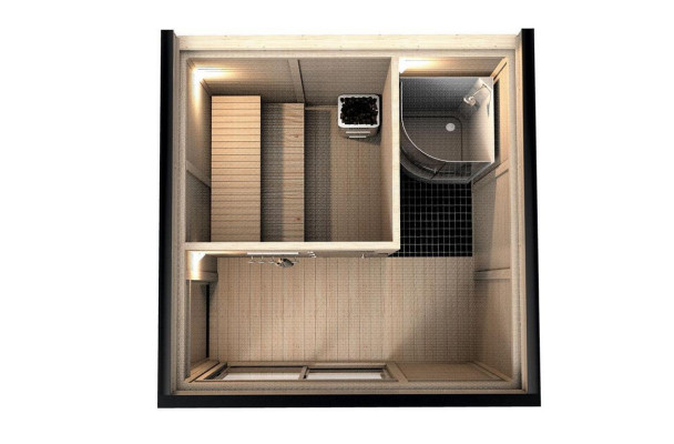 Holzsauna Außensauna Holz Kiefernholz Saunahaus Panorama Häuschen Garten