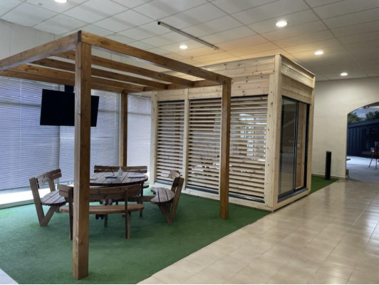 Sauna Holz Woodpro Garten Holzsauna Outdoor Saunas Trockensauna 345x245x318