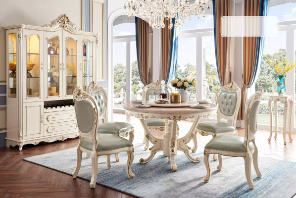 Esszimmer Set 7tlg Holz klassische Möbel Esstisch + 6x Stühle Luxus 