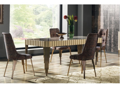 Modern Esstisch 4x Stühle Esszimmer Set Designer Garnitur 5tlg stil Tisch