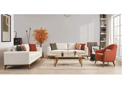 Stilvoll Wohnzimmer set Wohnzimmer set 3tlg. Modern Beige Couch 3+3+1