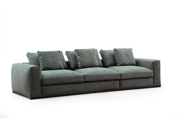Wohnzimmer Sofa 3 Sitzer Polster Sofas Design Holz Textil neu Modern