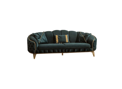 Modern Chesterfield Grün Sofa 3 Sitz Couchen Dreisitzer Neu Textil Metall