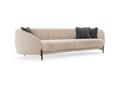 Couch Polster Beige Design Sofa 4 Sitz Sofas Textil Design Sofa Möbel neu