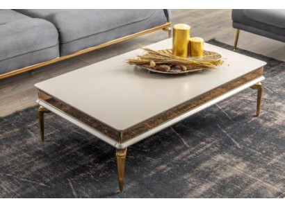Weißer Wohnzimmer Couchtisch Designer Ablagetisch Edelstahl Tisch Neu