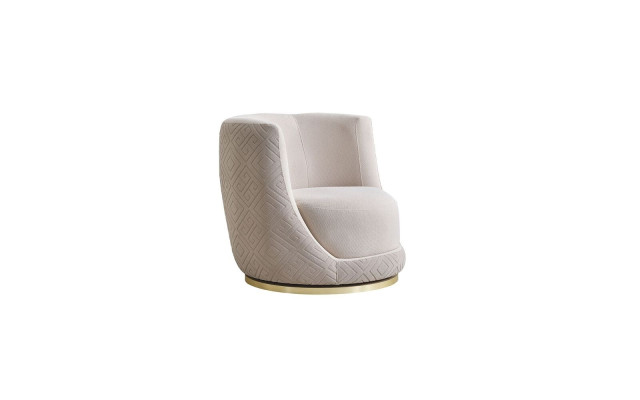Beiger Wohnzimmer Sessel Designer Polstermöbel Edler Lounge Einsitzer
