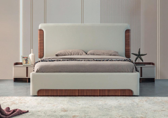 Graziöe Schlafzimmer Möbel Luxus Polsterbett Designer Kleiderschrank