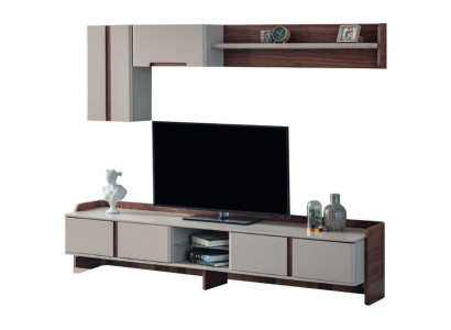 Weiße Wohnzimmer Wohnwand Luxuriöse Möbel RTV Lowboard Regale Sideboard