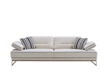Weißes Sofa Exklusiver 3-Sitzer Wohnzimmer Textil Polster Couch Neu