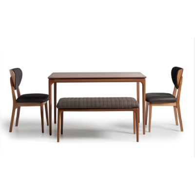 Holz Garnitur Essgruppe Esszimmer Esstisch Stühle 7tlg Braun Essecke
