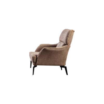 Beiges Wohnzimmer Stoffsofa Luxuriöser Sessel 3-Sitzer Einsitzer 2tlg
