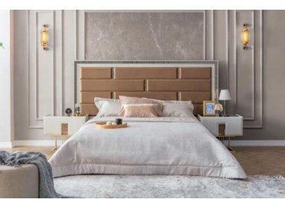 Stilvolle Schlafzimmer Möbel Edelstahl Bett Designer Holz Nachttische