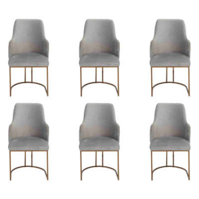 Luxus grau Esszimmerstühle stilvoll Küchenstühle Moderne Design 6x Stühle neu