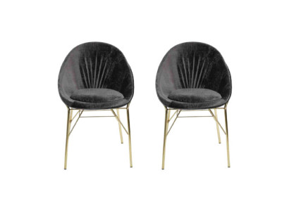 Design Schwarz 2x Stühle Ohne Armlehne Esszimmer Moderne Möbel Luxus Neu