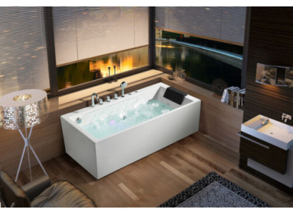 Whirlpool Badewanne Jacuzzi Spa Wannen LED-Beleuchtung Massagedüsen Sprudel