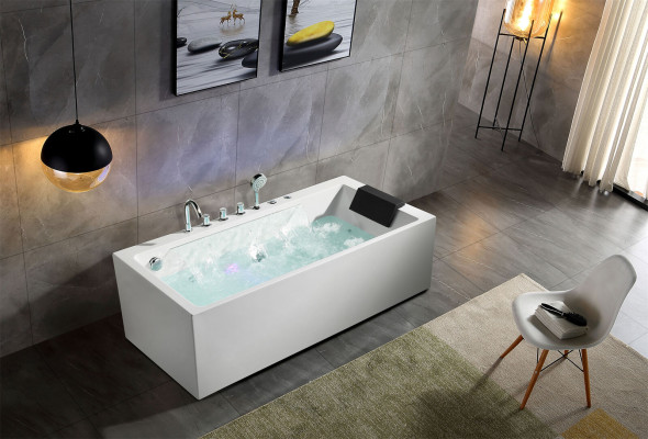 Whirlpool Badewanne Jacuzzi Spa Wannen LED-Beleuchtung Massagedüsen Sprudel