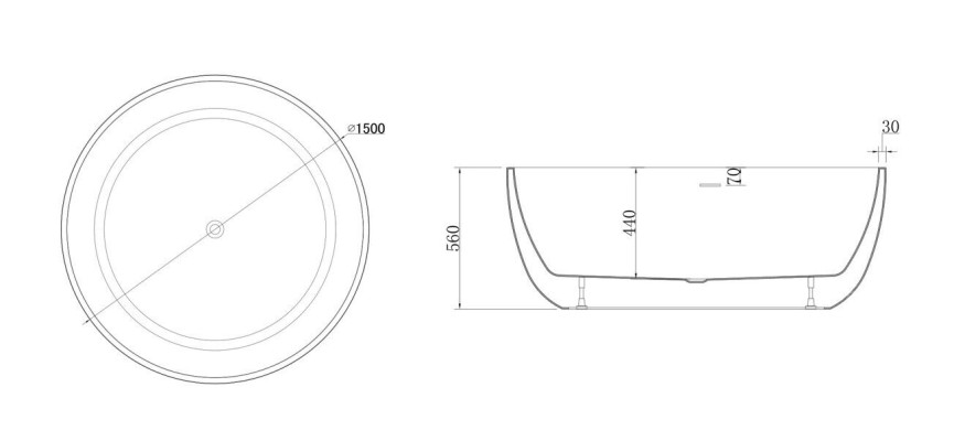 Runde Badewanne Luxus Wannen Badewannen Wanne Rundwanne 150cm Freistehend