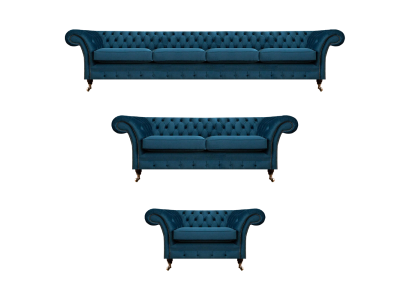 Designer Sofas Set Chesterfield Wohnzimmer Sofagarnitur Couch Polstermöbel 4+2+1