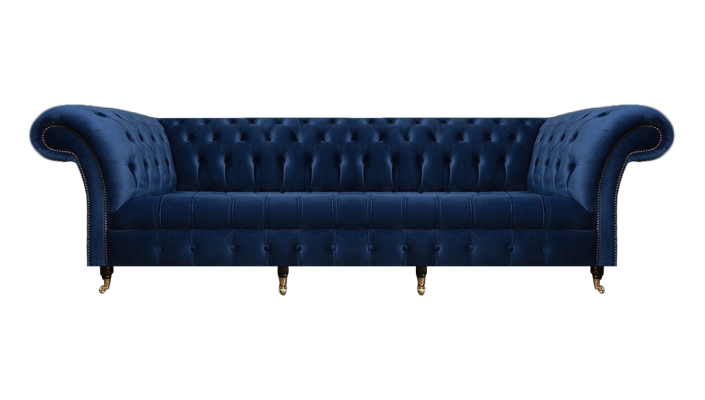 Wohnzimmer Sofa Viersitzer Couch Polstermöbel Blau Luxus Chesterfield