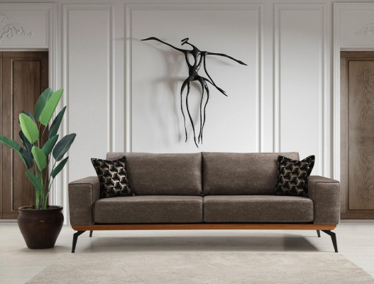 Komplette Wohnzimmer Couchgarnitur 2x 3-Sitzer Sofas Stoff Sessel 3tlg