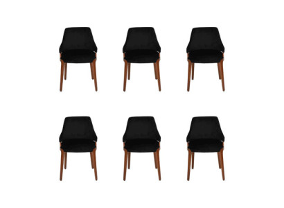 Modern Schwarz 6x Stühle Luxus Holz Möbel Stühle Design Einrichtung Neu