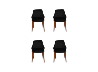 Luxus Esszimmer Schwarz 4x Stühle Modern Holz Möbel Stühle Design Einrichtung