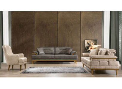 Designer Wohnzimmer Couch-Set Luxus Sofagarnitur 3+3+1 Sitzer 3tlg Set
