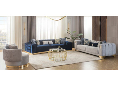 Moderne Polster Sofagarnitur Designer Textil Möbel 4-Sitzer Dreisitzer