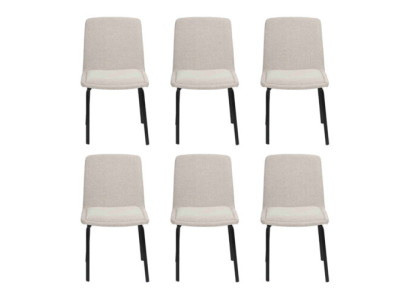 Garnitur Metall Lehn Polster Weiß Stühle Esszimmer Textil Set 6x Sessel Stuhl