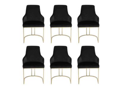 Luxus 6x Stühle Schwarz Esszimmerstuhl Designer Möbel Modern Stühle Neu