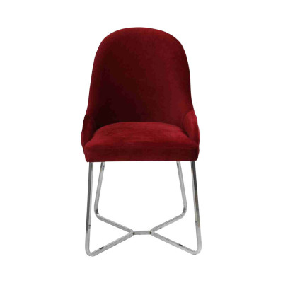 Roter Esszimmerstuhl Designer Küchenstuhl Luxuriöser Edelstahl Lehnstuhl