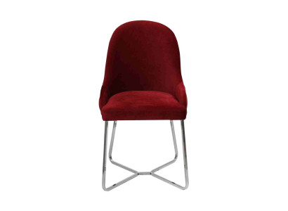 Roter Esszimmerstuhl Designer Küchenstuhl Luxuriöser Edelstahl Lehnstuhl