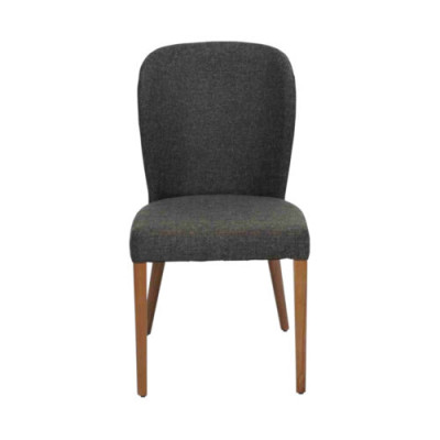 Grauer Moderner Holzstuhl Polster Lehnstühle Designer Einsitzer Sessel