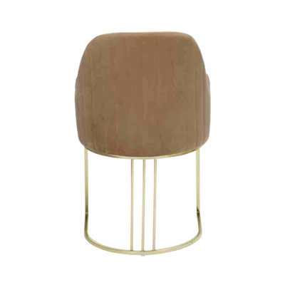 Goldener Edelstahlstuhl Moderner Polster Einsitzer Designer 1x Lehnstuhl