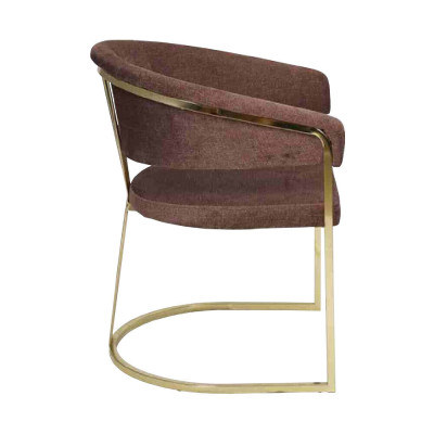 Modernes Esszimmer Stuhl Designer Luxus Edelstahl Elemente Textil Neu