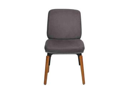 Grauer Esszimmer Stuhl Moderner Holzstuhl Designer Polster Sitz Möbel