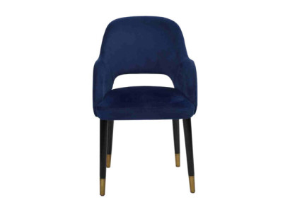 Blauer Polster Esszimmerstuhl Moderne Küchenmöbel Designer Holzgestell