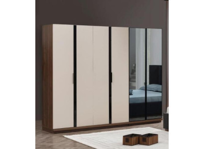 Kleiderschrank Schlafzimmerschrank Holzschrank Holz Beige Modern Groß