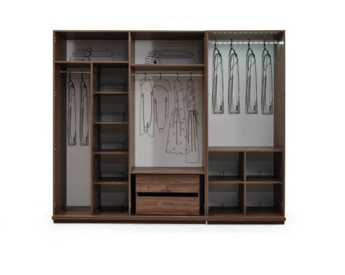 Kleiderschrank Schlafzimmerschrank Holzschrank Holz Beige Modern Groß