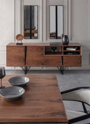 Gruppe Esszimmer Esstisch Set 2tlg Anrichte Esszimmertisch Braun Holz