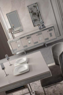 Weiß Anrichte Sideboard Schrank Kommode Holzschrank Holz Esszimmer