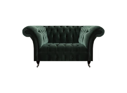 Luxus Schwarz Zweisitzer Sofa Couch Wohnzimmer Polstermöbel Neu Chesterfield