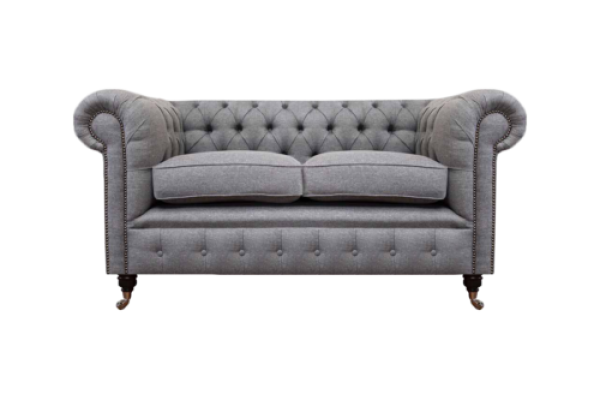 Design Sofa Polster Couch Grau Luxus Textil Zweisitzer Sofas Chesterfield