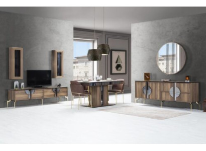 Stilvoll Esszimmer Set Besteht aus Esstisch 4x Stühle und Anrichte 6tlg.