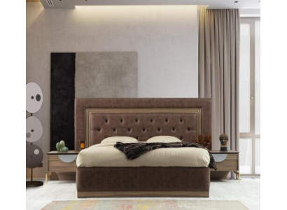 Bett 2x Nachttische 3tlg.Schlafzimmer Set Design Luxus Schlafzimmer Neu